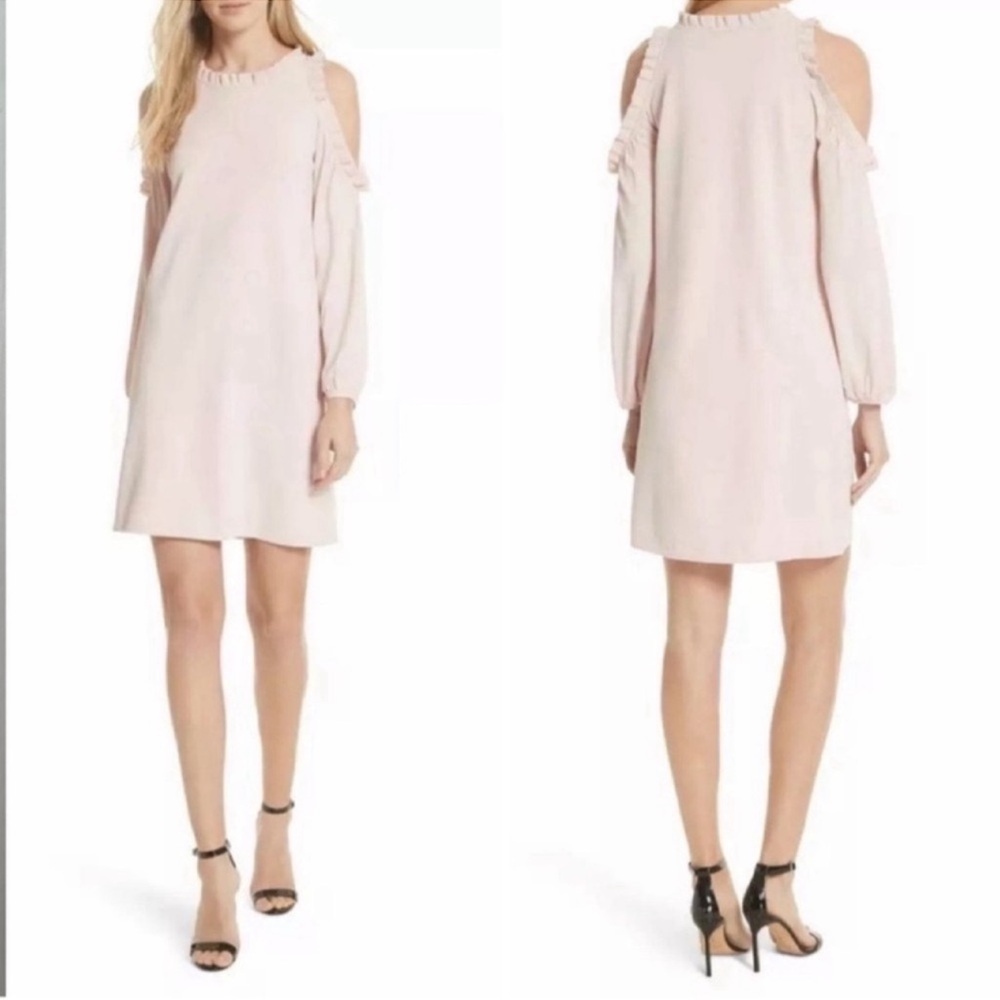 Milly Light Pink Long Sleeve Ruffle Dress P